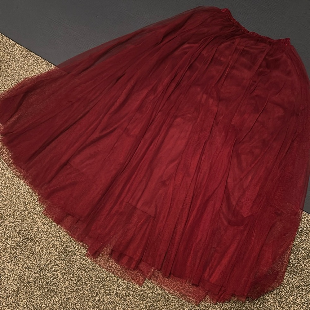 Lined Midi Tulle Skirt